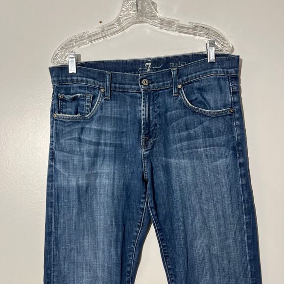 7 For All Mankind Relaxed Fit Straight Leg Distressed Blue Jeans Men’s Size‎ 33 - Picture 2 of 7
